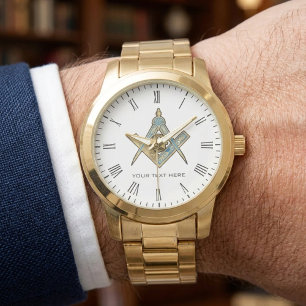 Unieke vrijmetselaarsgeschenken   Gouden vrijmetse Horloge