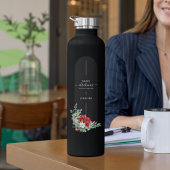 Unieke Vrolijke Kerstmis Bloemen Minimalistische D Waterfles