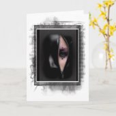 Unieke vrouw in het Wenskaart Zipper Grunge Kaart (Gele Bloem)