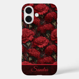 Unieke vrouwen cadeau anjer maatwerk iPhone 16 hoesje