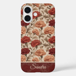 Unieke vrouwen cadeau anjer maatwerk iPhone 16 hoesje