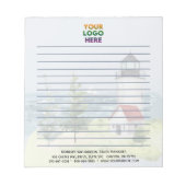 Unieke vuurtoren Corporate Logo bekleed Notitieblok (Voorkant)