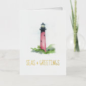 Unieke Vuurtoren Kerst Kaarten (Voorkant)