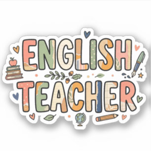 Unieke waarderingscadeau voor Engelse docenten Sticker