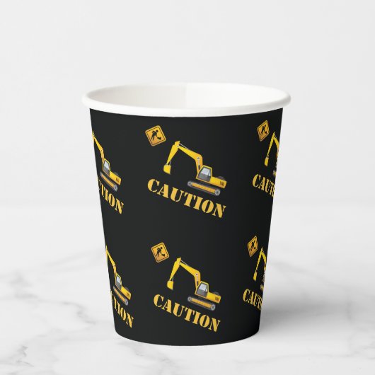 Unieke waarschuwing Constructie Baby shower Verjaa Papieren Bekers (Links)