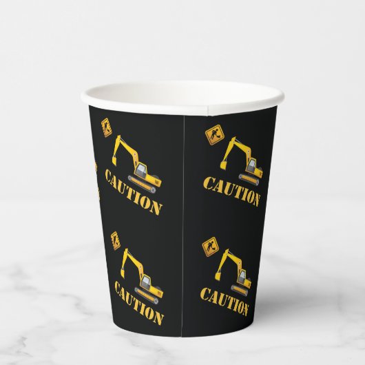 Unieke waarschuwing Constructie Baby shower Verjaa Papieren Bekers (Rechts)