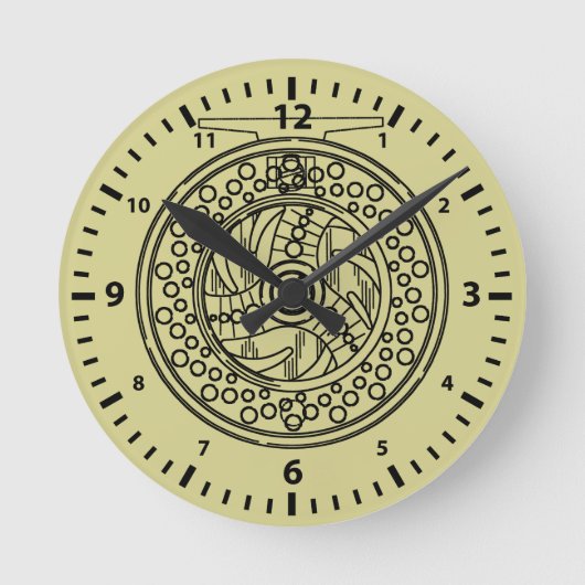 Unieke wand van de vlooienboogvisserij ronde klok (Voorkant)