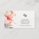 Unieke Waterverf bloemenmonogram Visitekaartje (Achterkant)