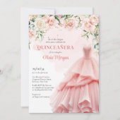 Unieke waterverf blush bloesem formele roze jurk kaart (Voorkant)