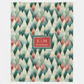 Unieke waterverf feestelijke deep tones vakantiewo fleece deken (Voorkant)