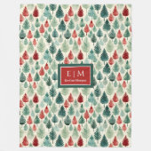 Unieke waterverf feestelijke deep tones vakantiewo fleece deken (Voorkant)