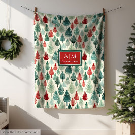 Unieke waterverf feestelijke deep tones vakantiewo fleece deken