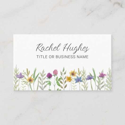 Unieke Waterverf Floral QR code Visitekaartje (Voorkant)