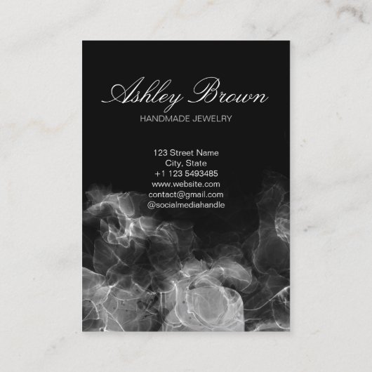 Unieke Waterverf Handgemaakte Sieraden Oorbel Disp Visitekaartje (Achterkant)