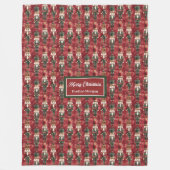 Unieke Waterverf Kerstnotenkrakers Deep Red Fleece Deken (Voorkant)