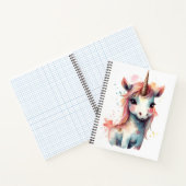 Unieke Waterverf Kunst Schattige Schattige Eenhoor Notitieboek (Binnen)