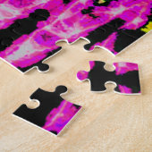 Unieke Waterverf kunstwerken: Paarse, zwarte en Li Legpuzzel (Zijkant)