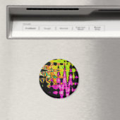 Unieke Waterverf kunstwerken: Paarse, zwarte en Li Magneet (Insitu (Vaatwasser))