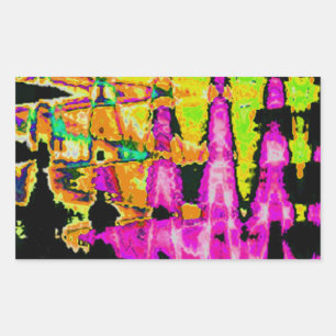 Unieke Waterverf kunstwerken: Paarse, zwarte en Li Rechthoekige Sticker