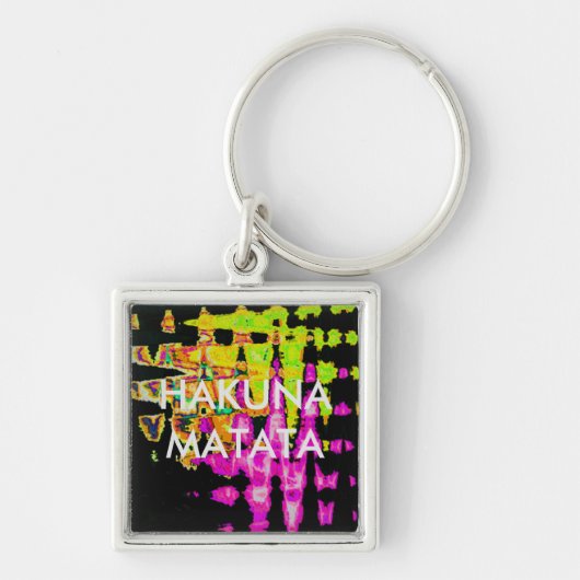 Unieke Waterverf kunstwerken: Paarse, zwarte en Li Sleutelhanger (Voorkant)