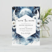 Unieke Waterverf Maanverlichte bruiloft Save The Date (Staand voorkant)