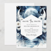 Unieke Waterverf Maanverlichte bruiloft Save The Date (Voorkant / Achterkant)