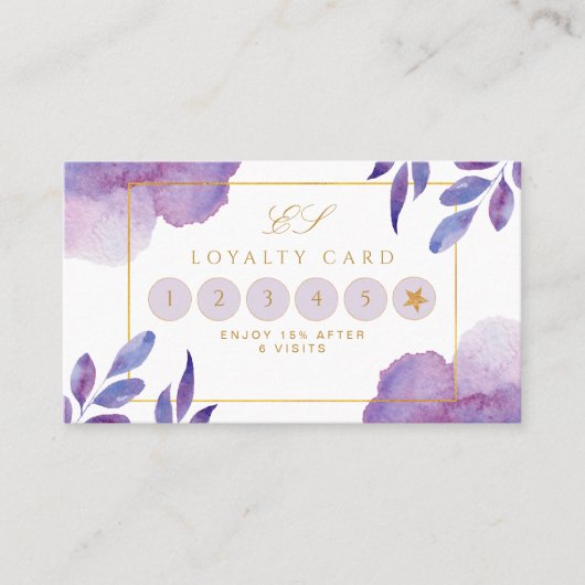 Unieke Waterverf Modern Loyalty Card Visitekaartje (Voorkant)