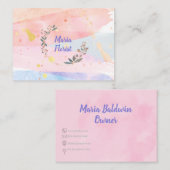 Unieke Waterverf Modern Visitekaartje (Voorkant / Achterkant)