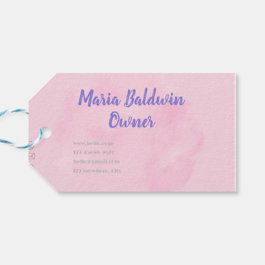 Unieke Waterverf Modern Visitekaartje Cadeaulabel (Achterkant Horizontaal)