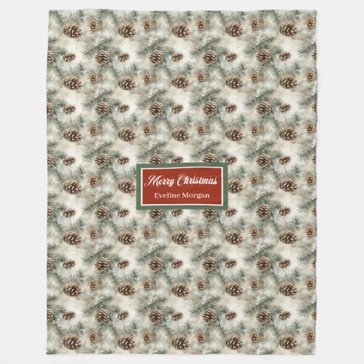 Unieke waterverf neutrale tinten dennenappels deke fleece deken (Voorkant)