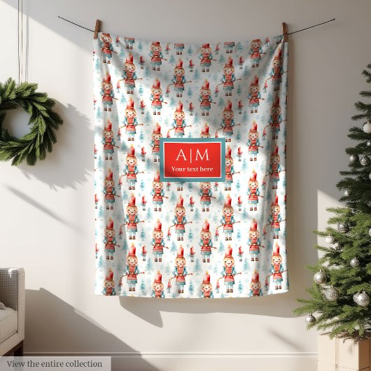 Unieke waterverf notenkraker feestelijk cadeau voo fleece deken