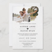 Unieke Waterverf op papier Fotobruiloft Kaart (Voorkant)