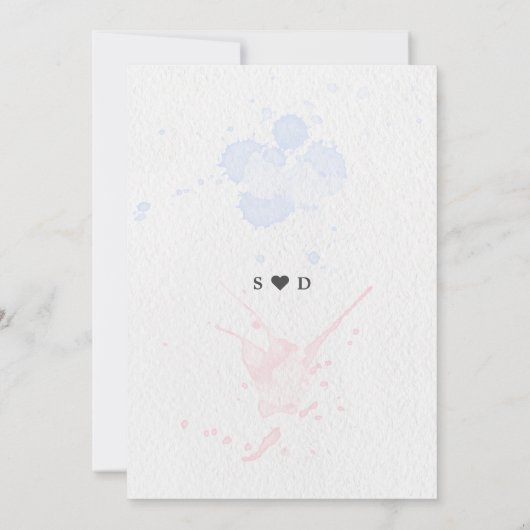 Unieke Waterverf op papier Fotobruiloft Kaart (Achterkant)