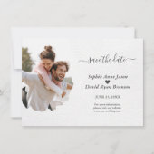 Unieke Waterverf op papier Fotobruiloft Save The Date (Voorkant)