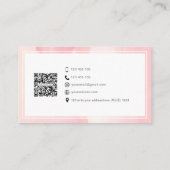 Unieke waterverf QR-code sociale media persoonlijk Visitekaartje (Achterkant)