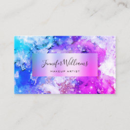 Unieke Waterverf Sparkly Gold Foil Beauty Paars Visitekaartje