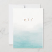 Unieke Waterverf Strandvlekthema bruiloft Notitiekaartje (Achterkant)