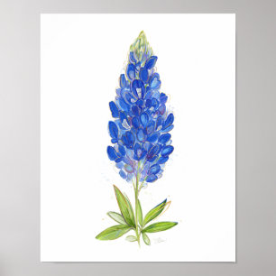 Unieke Waterverf Texas Bluebonnet Art Poster