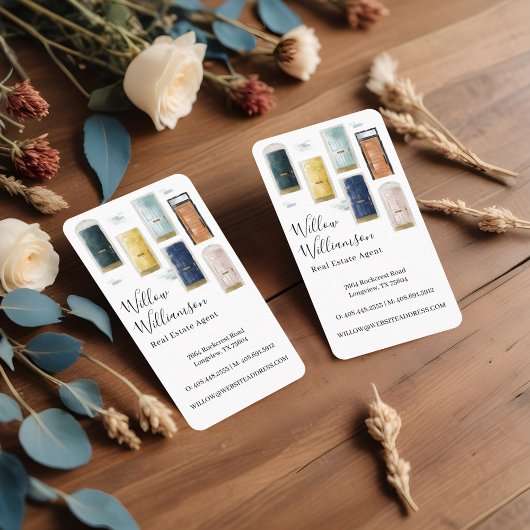 Unieke Waterverf Voordeuren Onroerend goed Visitekaartje