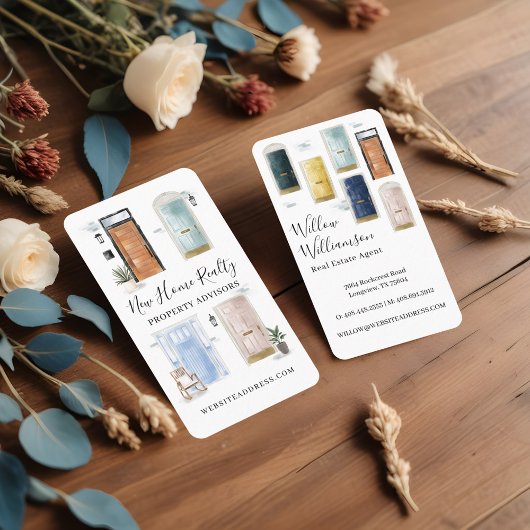 Unieke Waterverf Voordeuren Onroerend goed Visitekaartje