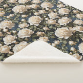 Unieke Waterverf White Roses Bruiloft Sherpa Deken (3/4)