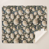 Unieke Waterverf White Roses Bruiloft Sherpa Deken (Voorkant (horizontaal))
