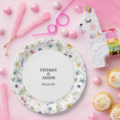 Unieke Waterverf Wildflower bruiloft Papieren Bordje (Feest)