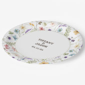 Unieke Waterverf Wildflower bruiloft Papieren Bordje (Gekanteld)