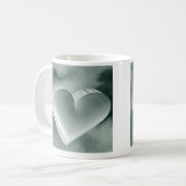 Unieke Waterverf zilveren 3D hart Mok (Voorkant links)