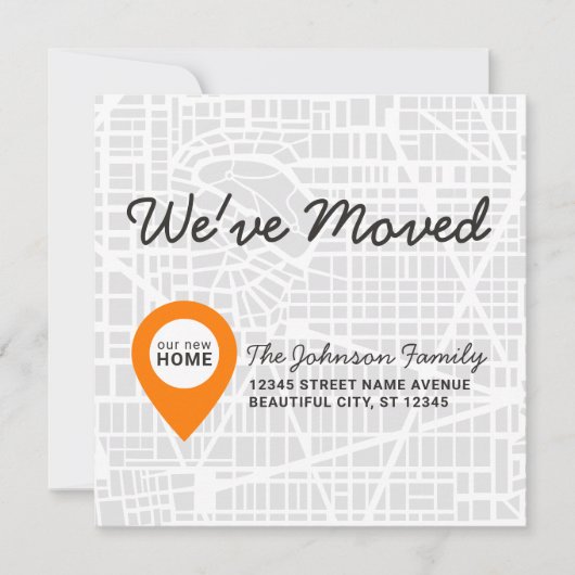 Unieke we hebben Map New Home Address Moving Aankondiging (Voorkant)