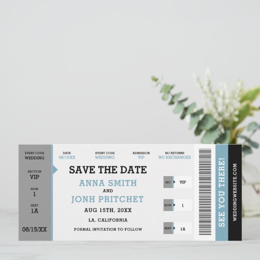 Unieke website voor concertkaartjes save the date (Staand voorkant)