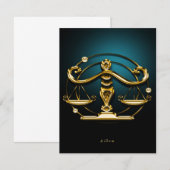 Unieke Weegschaal Goud - Vintage Cute Verjaardagsc Kaart (Voorkant / Achterkant)