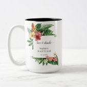 Unieke weelderige tropische tuin bloem bloesem doo tweekleurige koffiemok (Links)