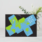 Unieke Wereldbol Interactieve Kerstkaart (Staand voorkant)